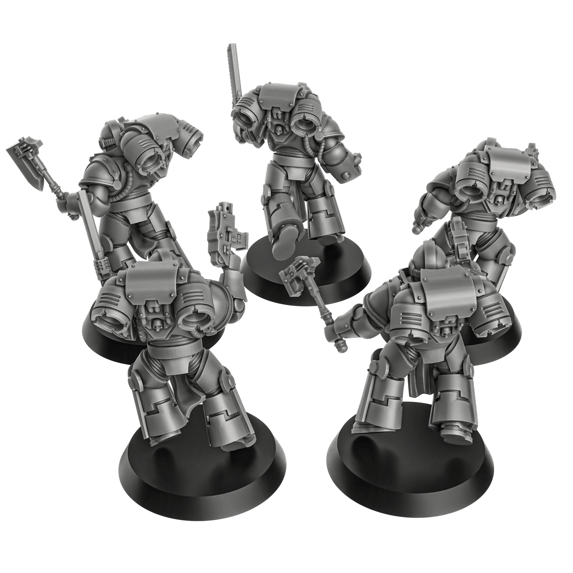  Space Knight Storm Squad With Jetpacks- by DakkaDakka, Sci-Fi Wargaming Miniatures, 32mm Scale