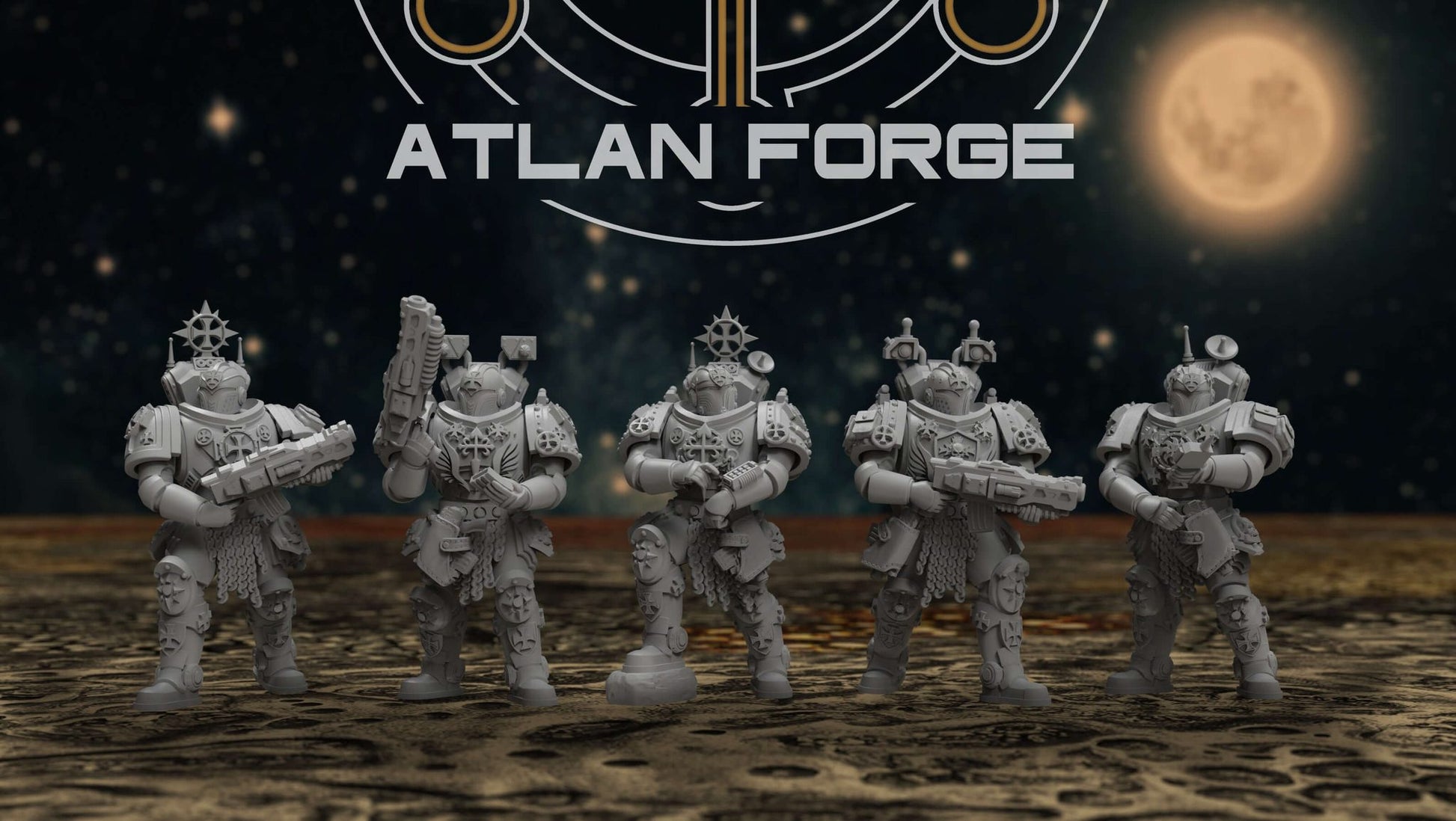 Templar Scouts Squad of five recon knights with carbines, included in the Space Knights Battle Pack