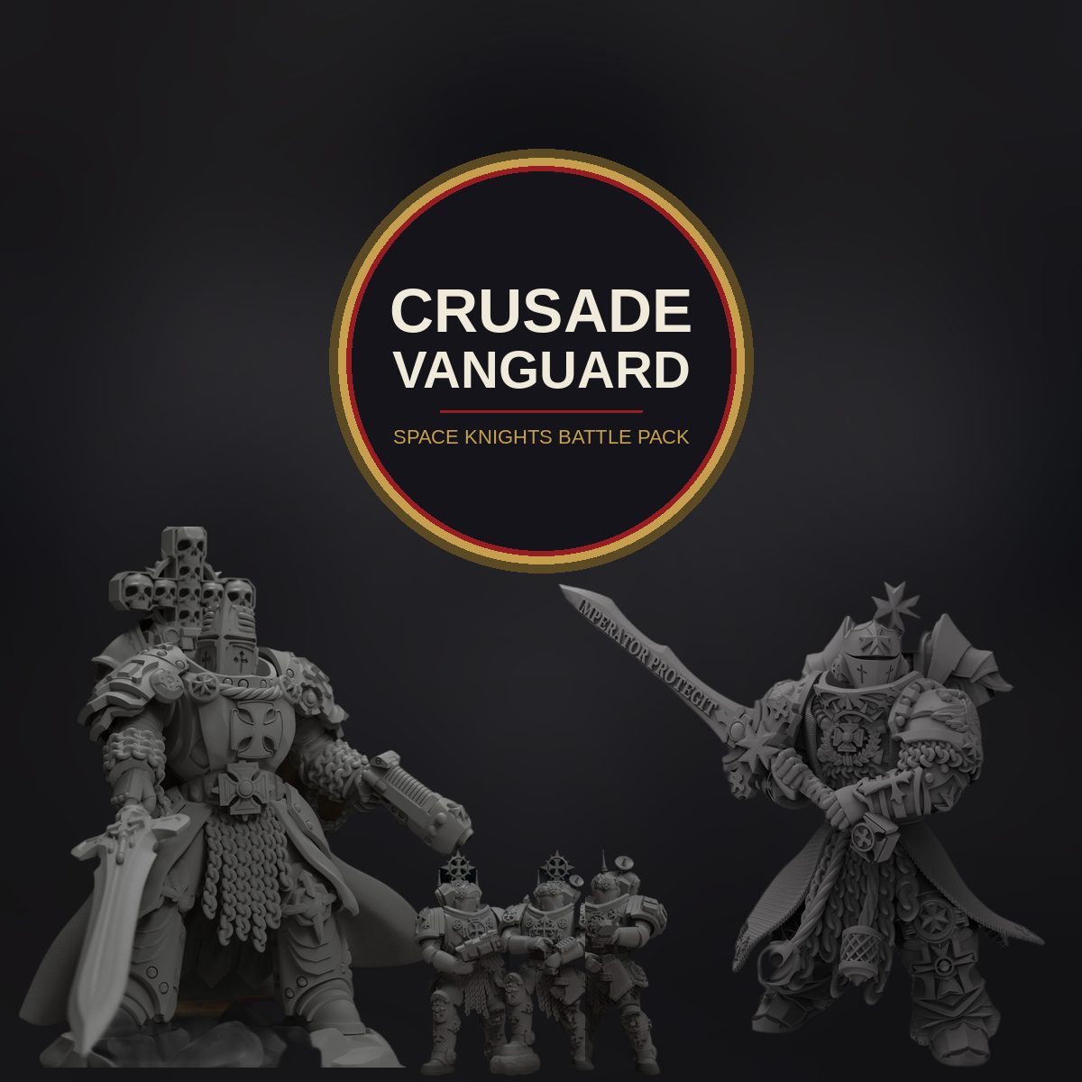 Space Knights Battle Pack, eleven resin Templar miniatures including a commander, five paladins and five scouts