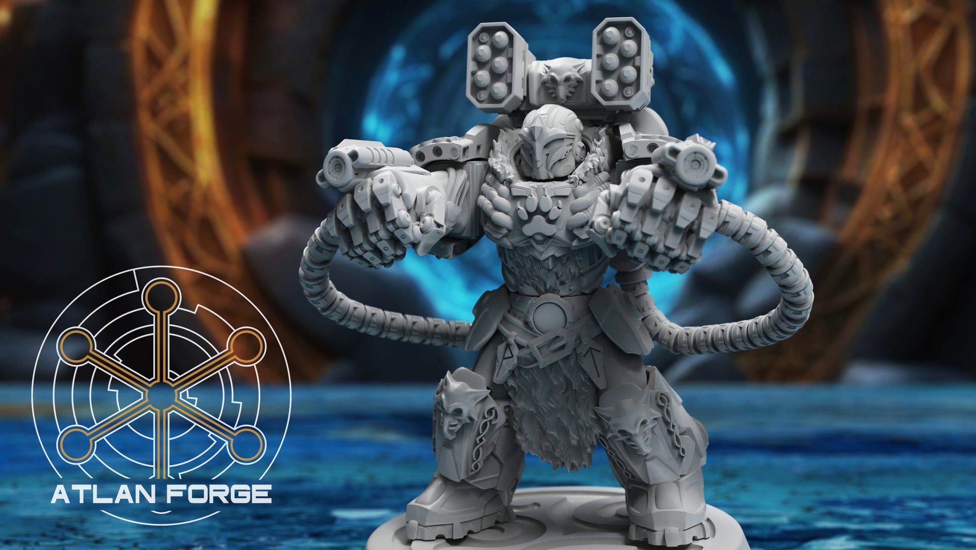 Asgardian Aegis Elite heavy armoured sci-fi infantry squad of three miniatures