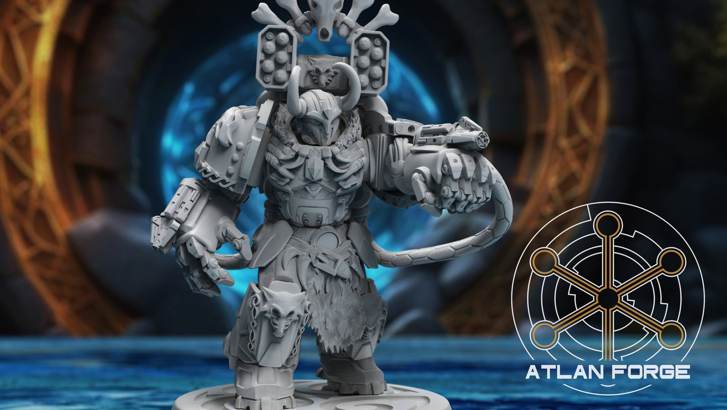 Asgardian Aegis Elite heavy armoured sci-fi infantry squad of three miniatures