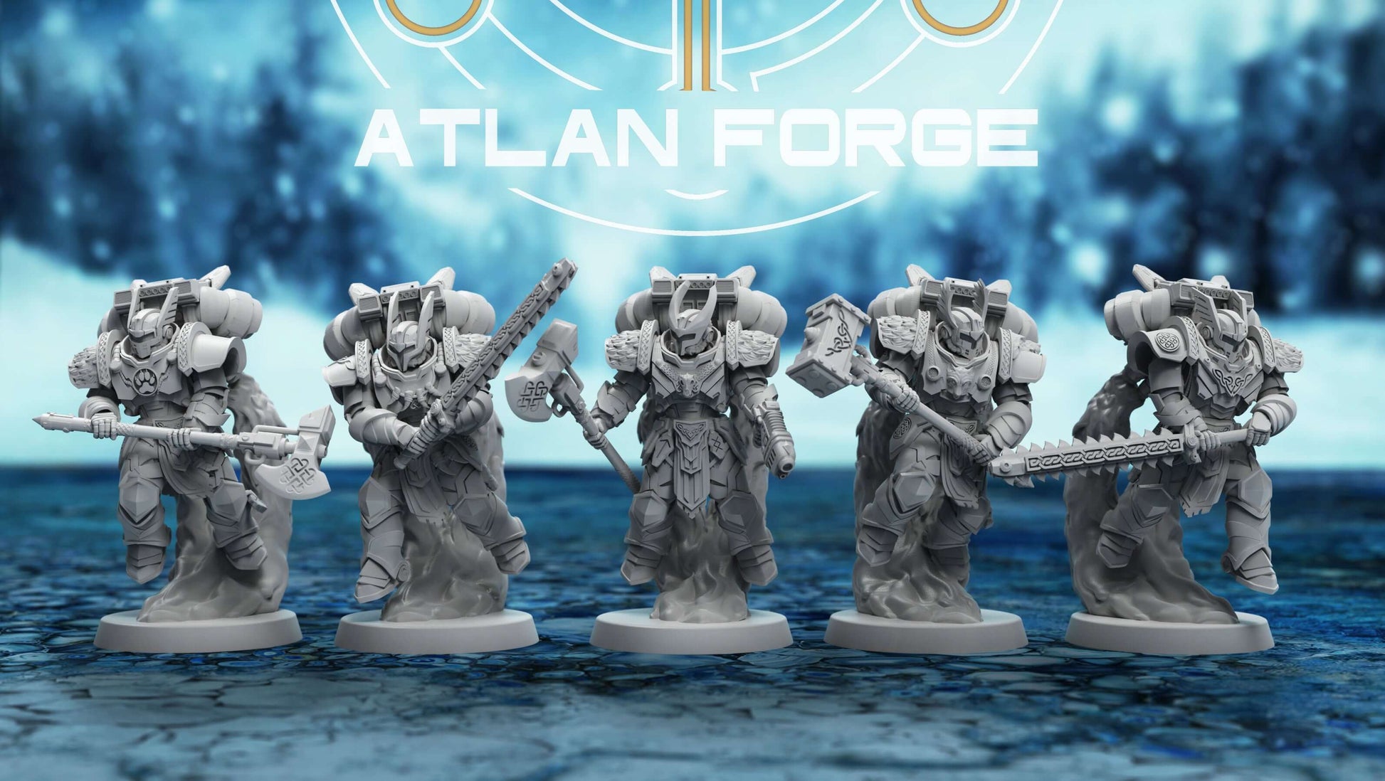 Asgardian Skybreakers jetpack assault warriors with axes and hammers