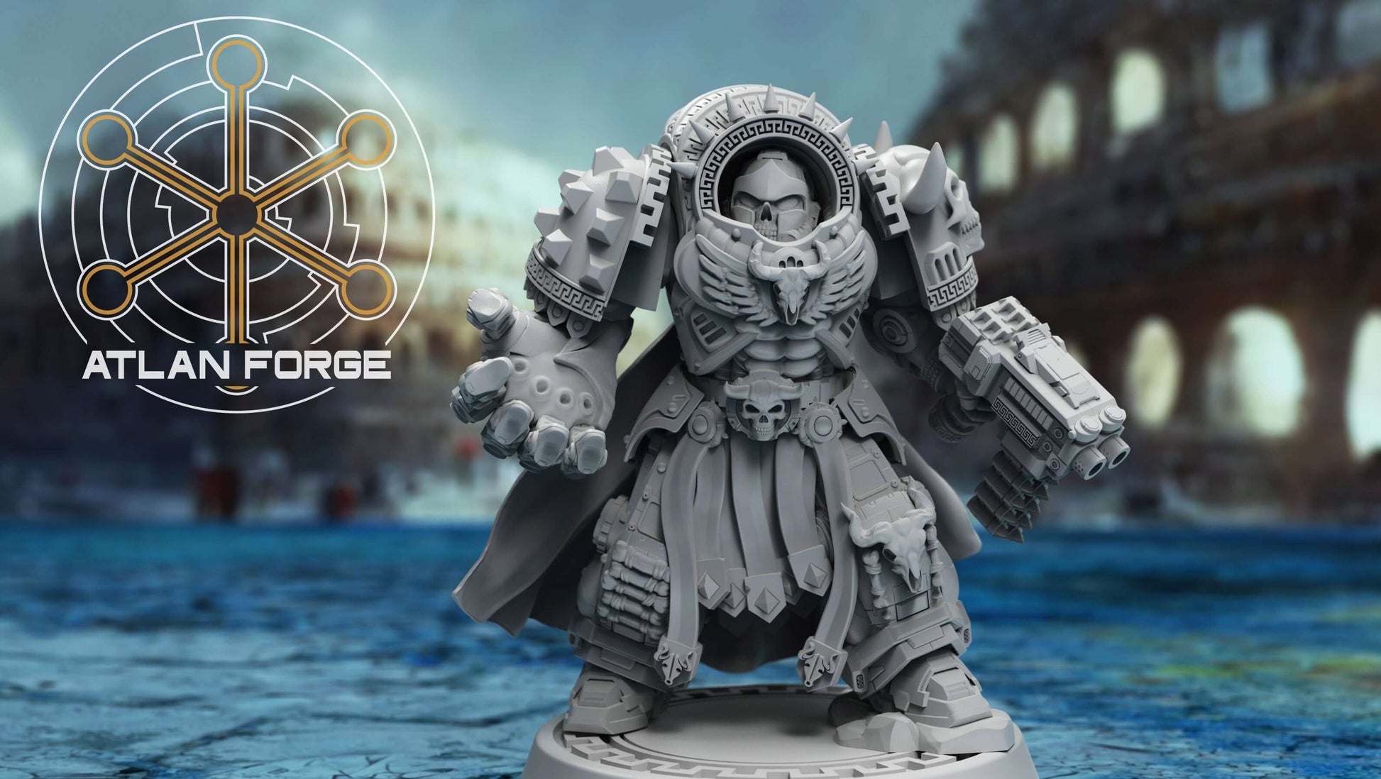 Minoan Myrmidon Battle Priest modular resin miniature with ornate armour and weapons