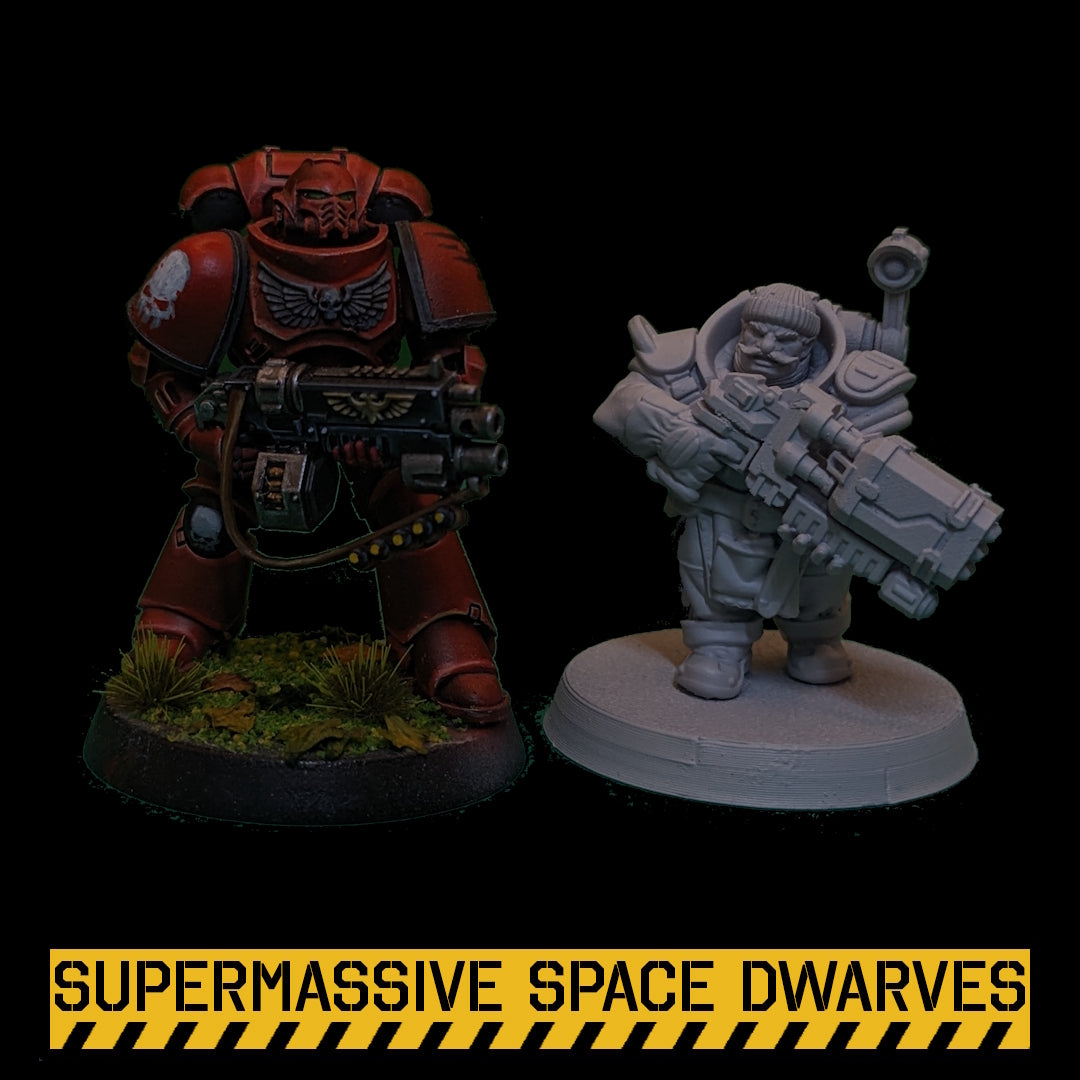 Space Dwarf Thunder Support - Sci-Fi Wargaming Miniatures, 32mm