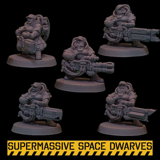 Space Dwarf Heavy Thunder Support - Sci-Fi Wargaming Miniatures, 32mm