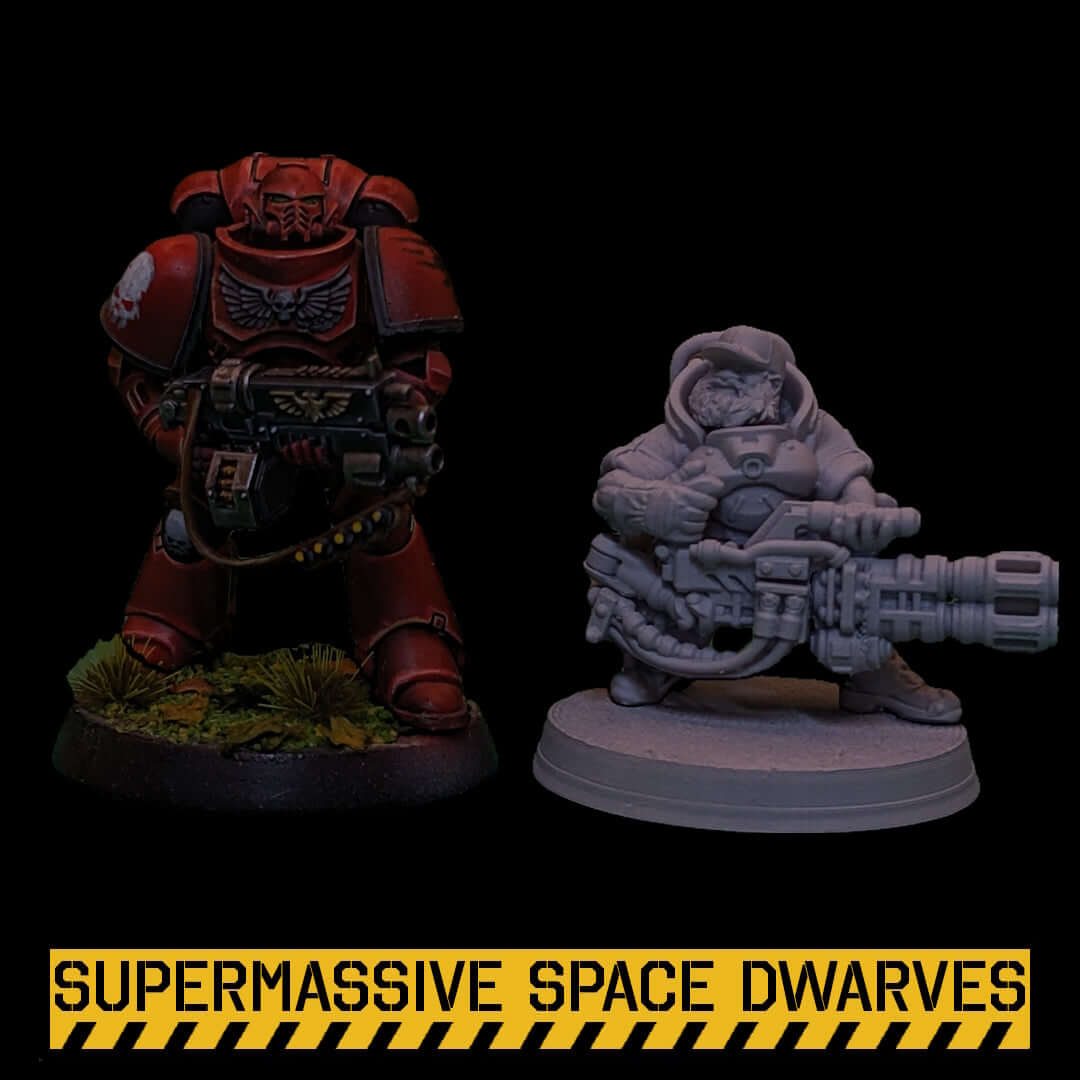 Space Dwarf Heavy Thunder Support - Sci-Fi Wargaming Miniatures, 32mm