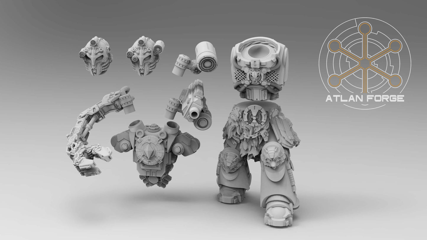 Asgardian Artificer sci-fi engineer warrior with hammer and mechandendrite