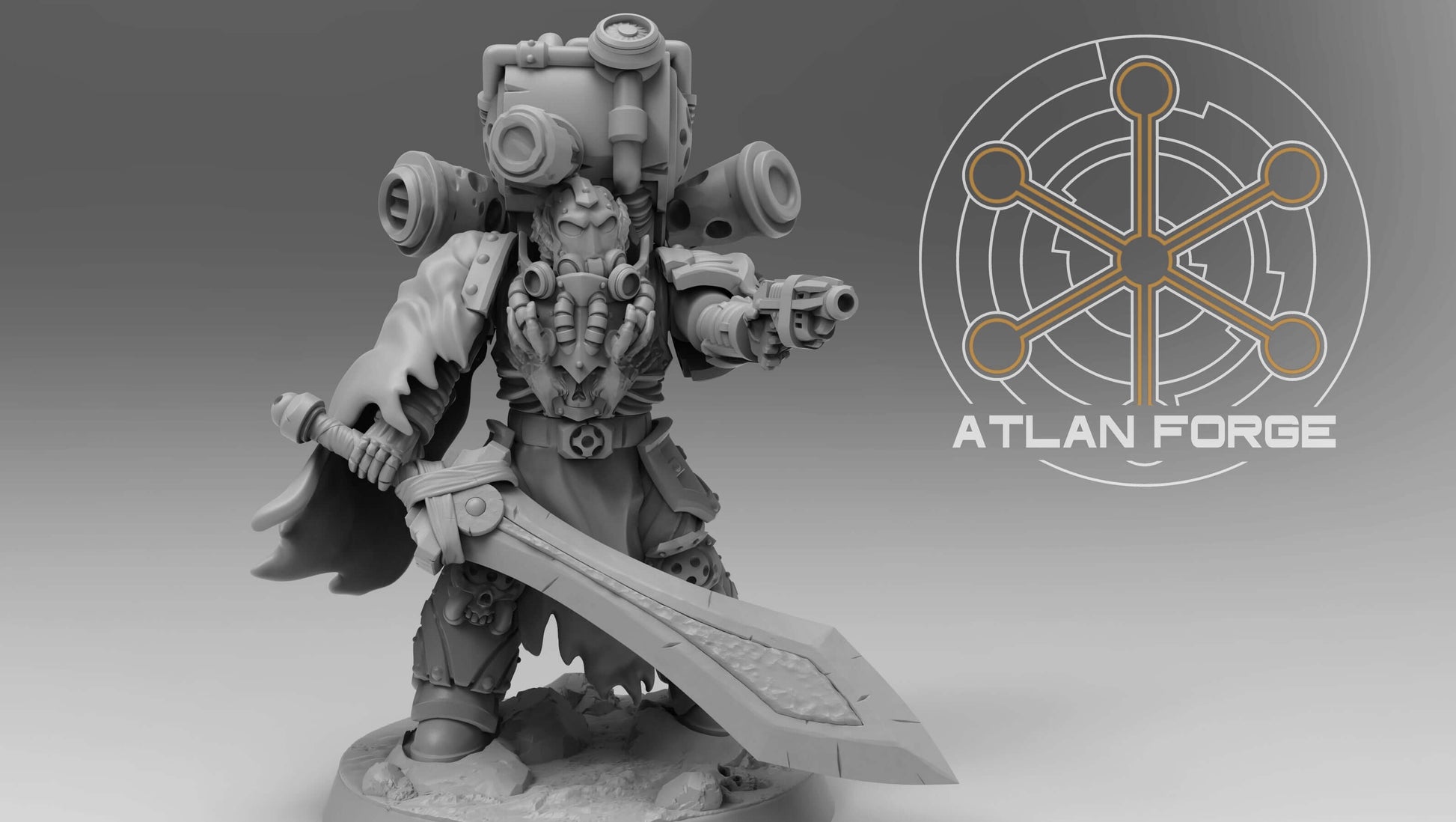 Mortis Plague Lord – 32mm diseased sci-fi resin miniature with corroded armour and plague-ridden details