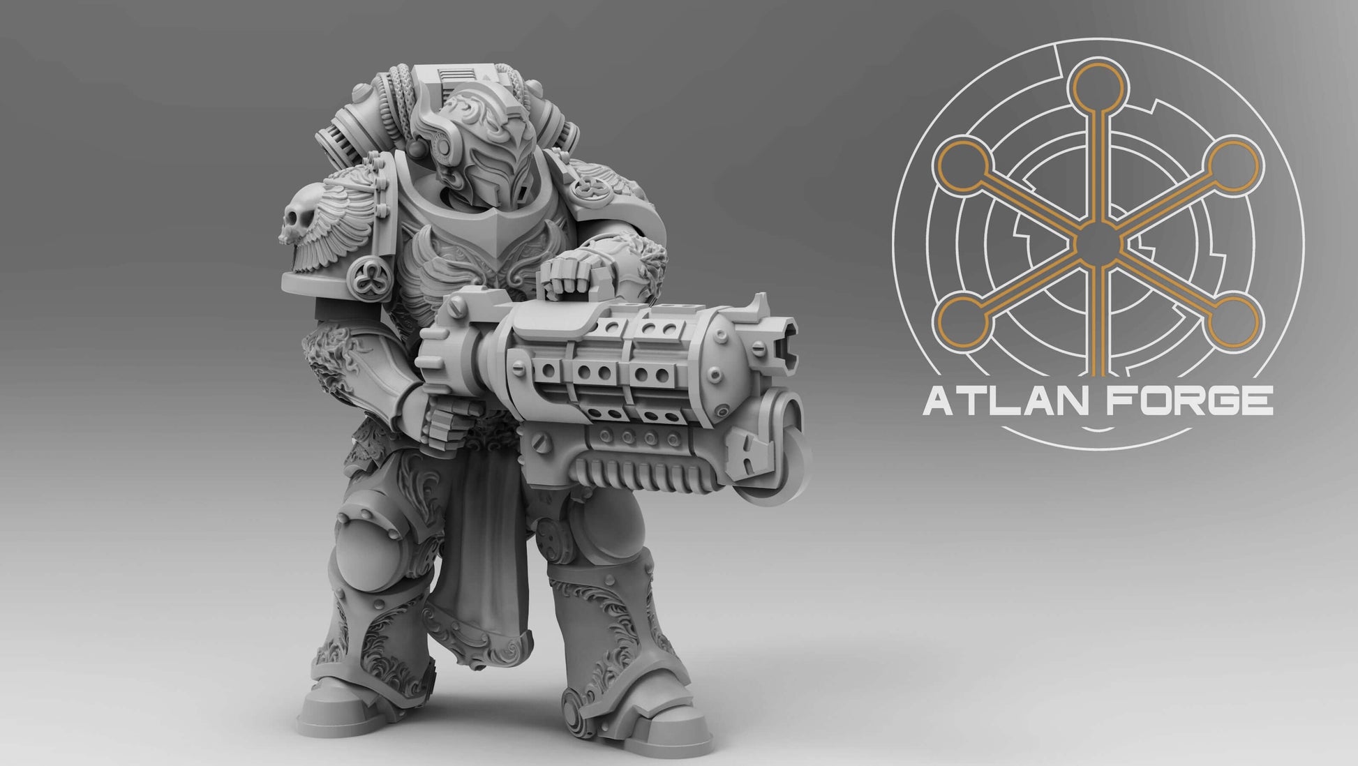 Angelic Sci-Fi Warriors Angelic Ranged Veterans resin miniatures with ornate armour and energy weapons