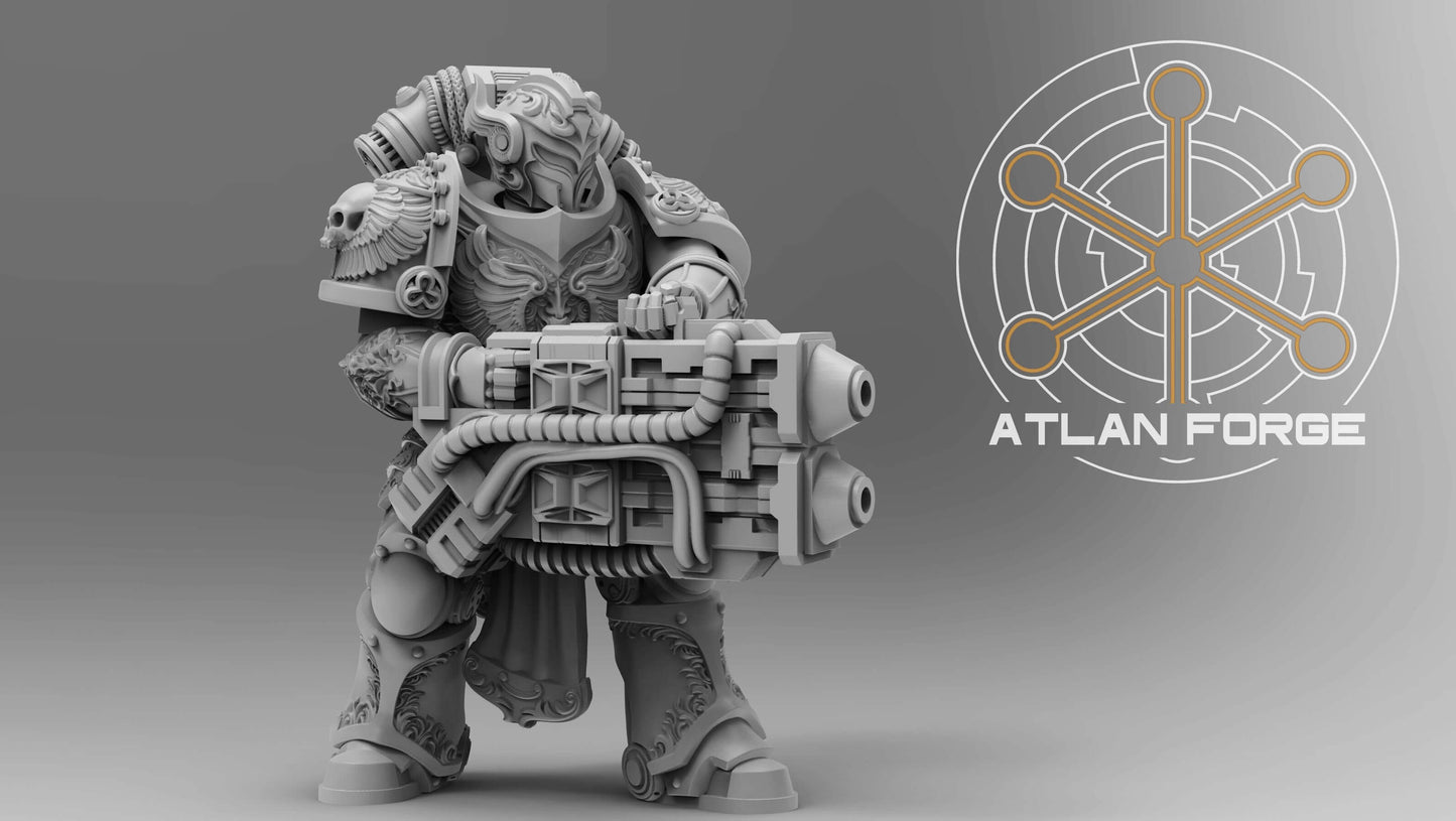 Angelic Sci-Fi Warriors Angelic Ranged Veterans resin miniatures with ornate armour and energy weapons