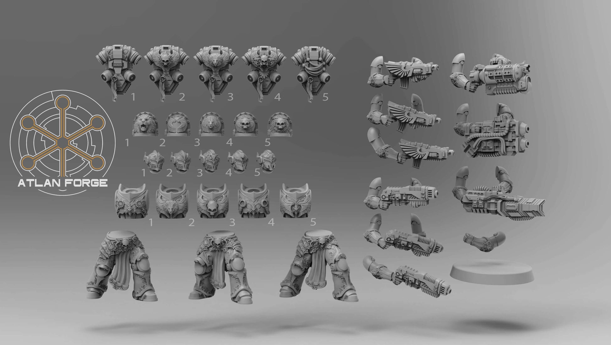 Angelic Sci-Fi Warriors Angelic Ranged Veterans resin miniatures with ornate armour and energy weapons