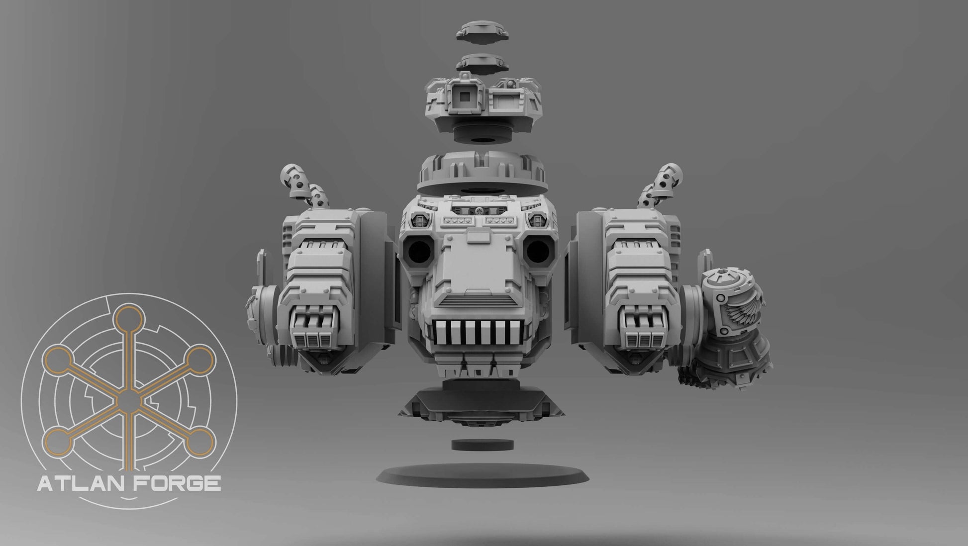 Sci-Fi Grav Tank – Deinotherium Heavy APC model with detailed armor and engines by Atlan Forge
