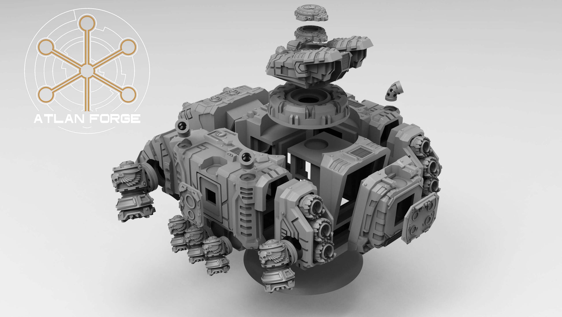 Sci-Fi Grav Tank – Deinotherium Heavy APC model with detailed armor and engines by Atlan Forge