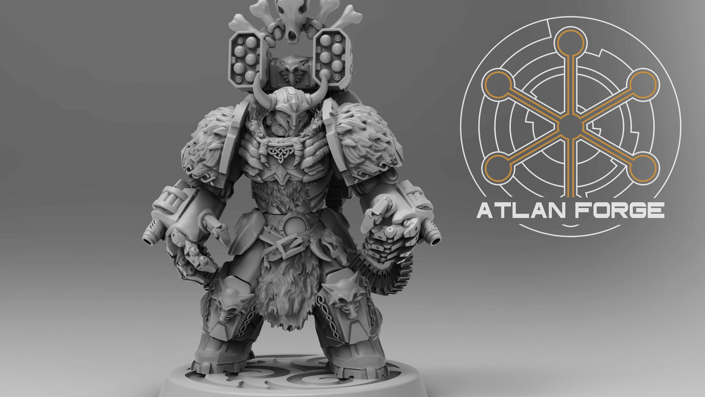 Asgardian Aegis Elite heavy armoured sci-fi infantry squad of three miniatures