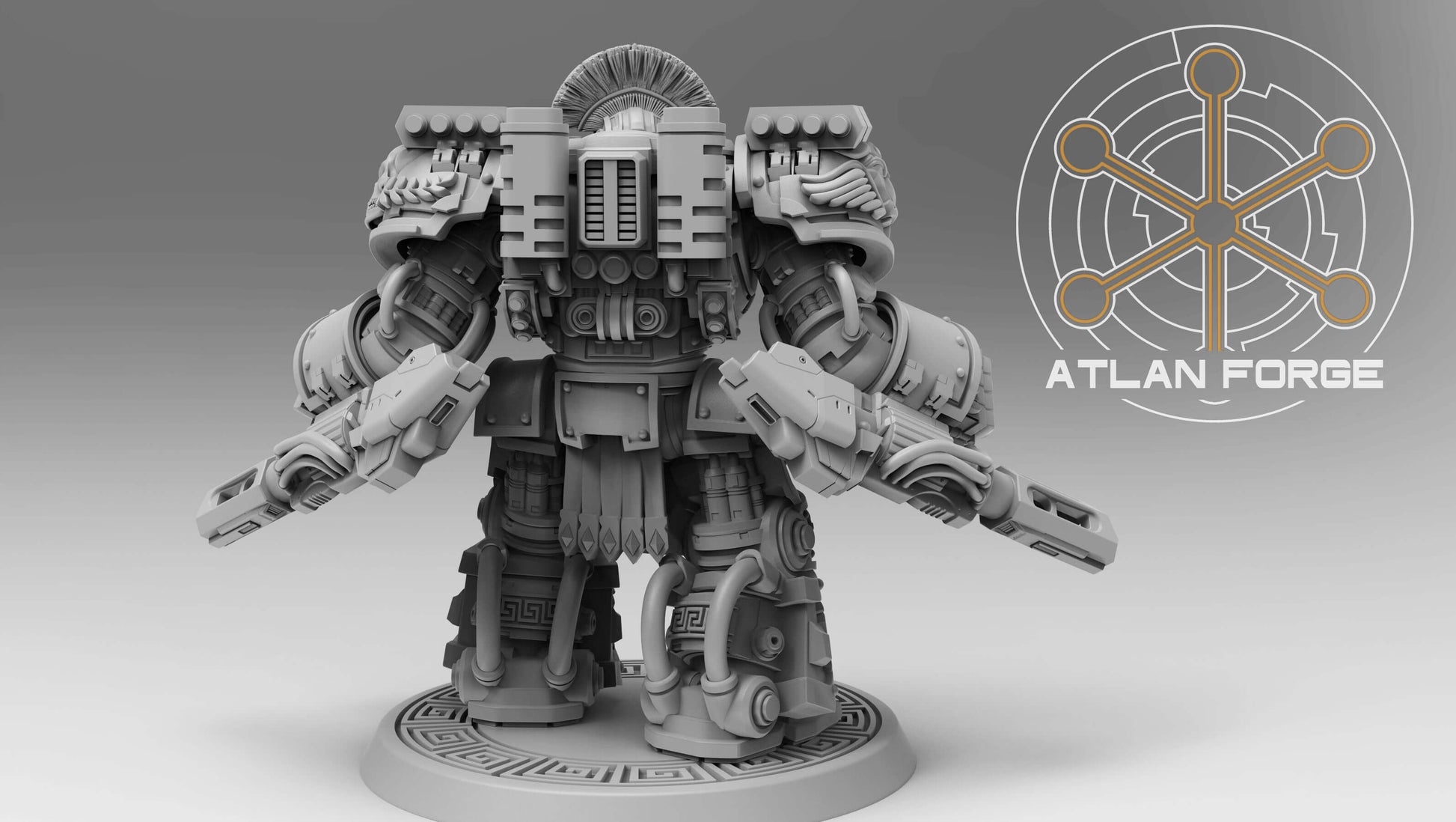 Minoan Warhulks squad of three heavily armoured sci-fi siege infantry
