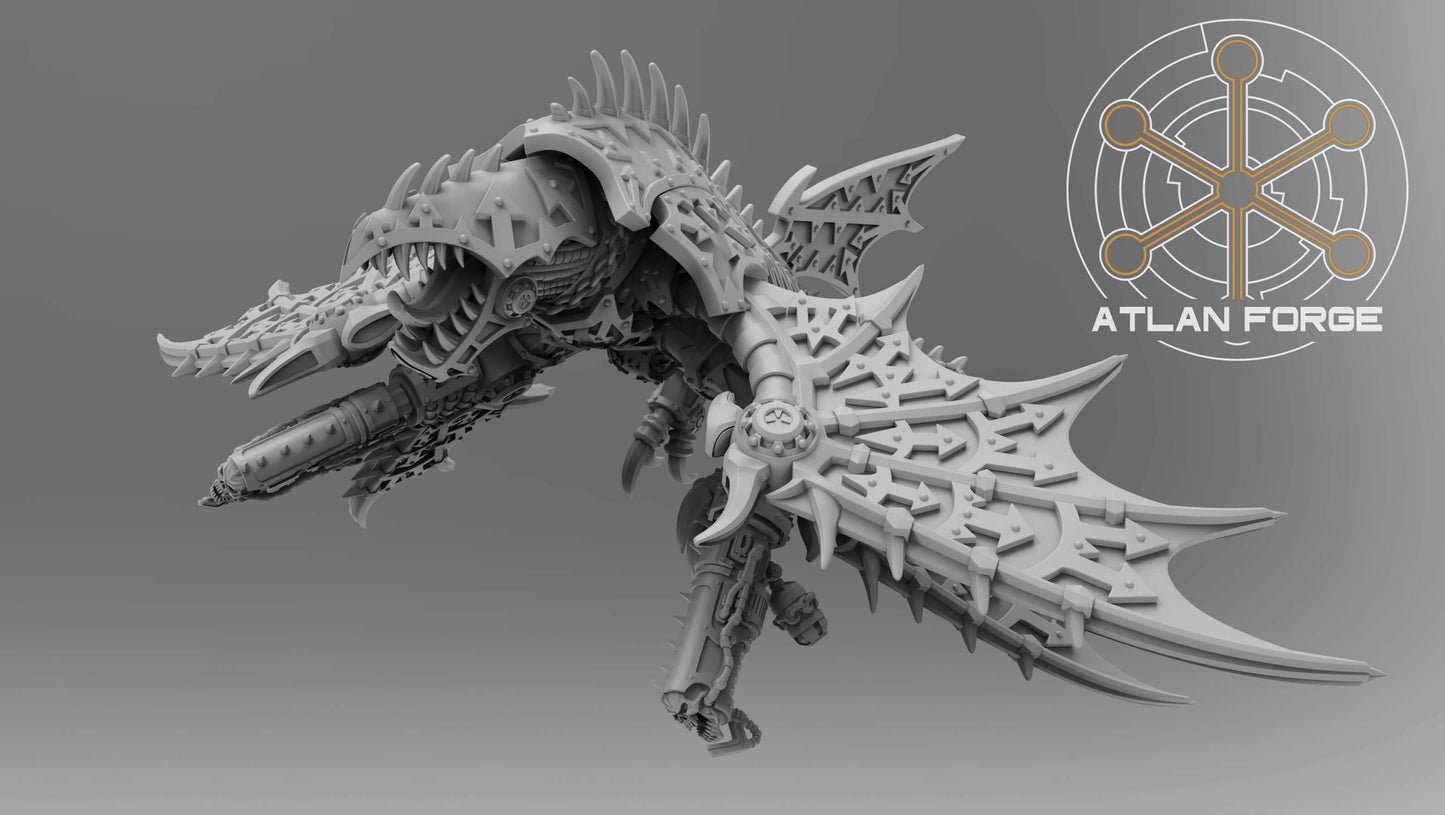 Demonic Cyberdrake demon war machine flying mechanical dragon