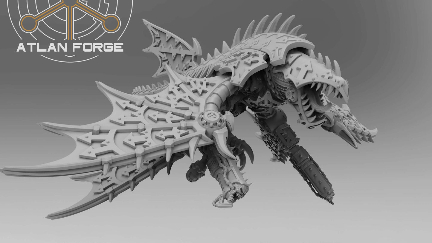 Demonic Cyberdrake demon war machine flying mechanical dragon