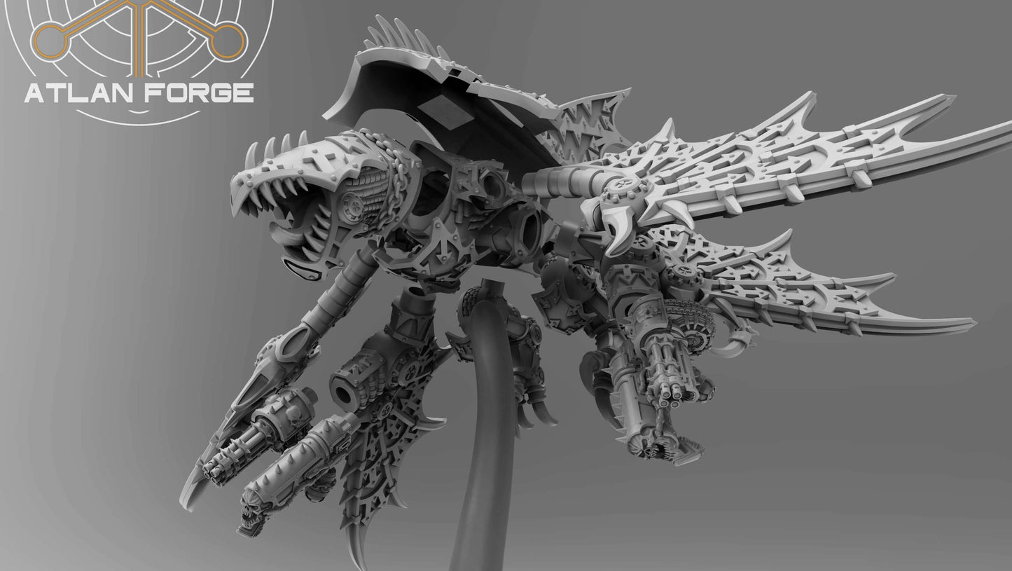 Demonic Cyberdrake demon war machine flying mechanical dragon