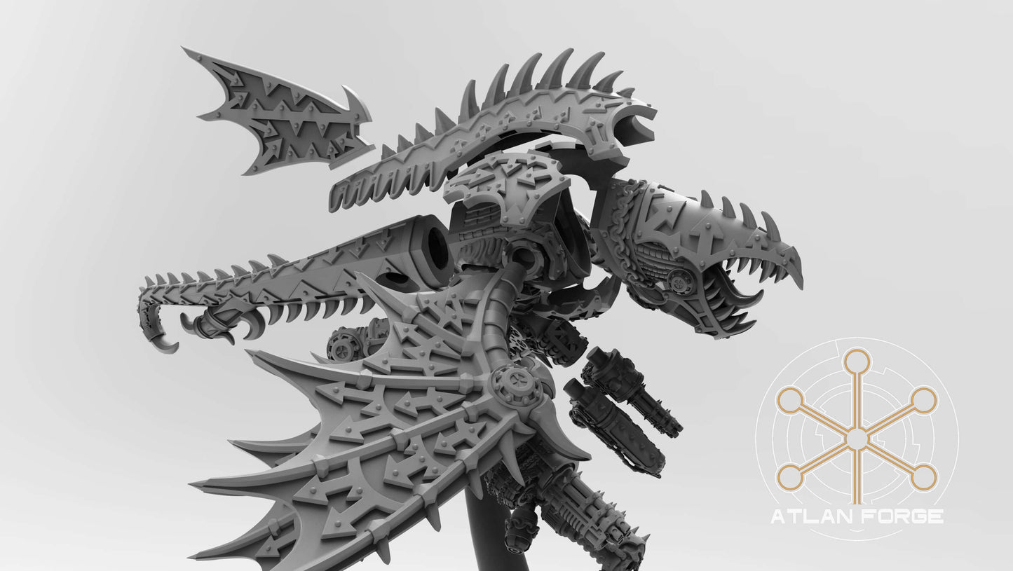 Demonic Cyberdrake demon war machine flying mechanical dragon