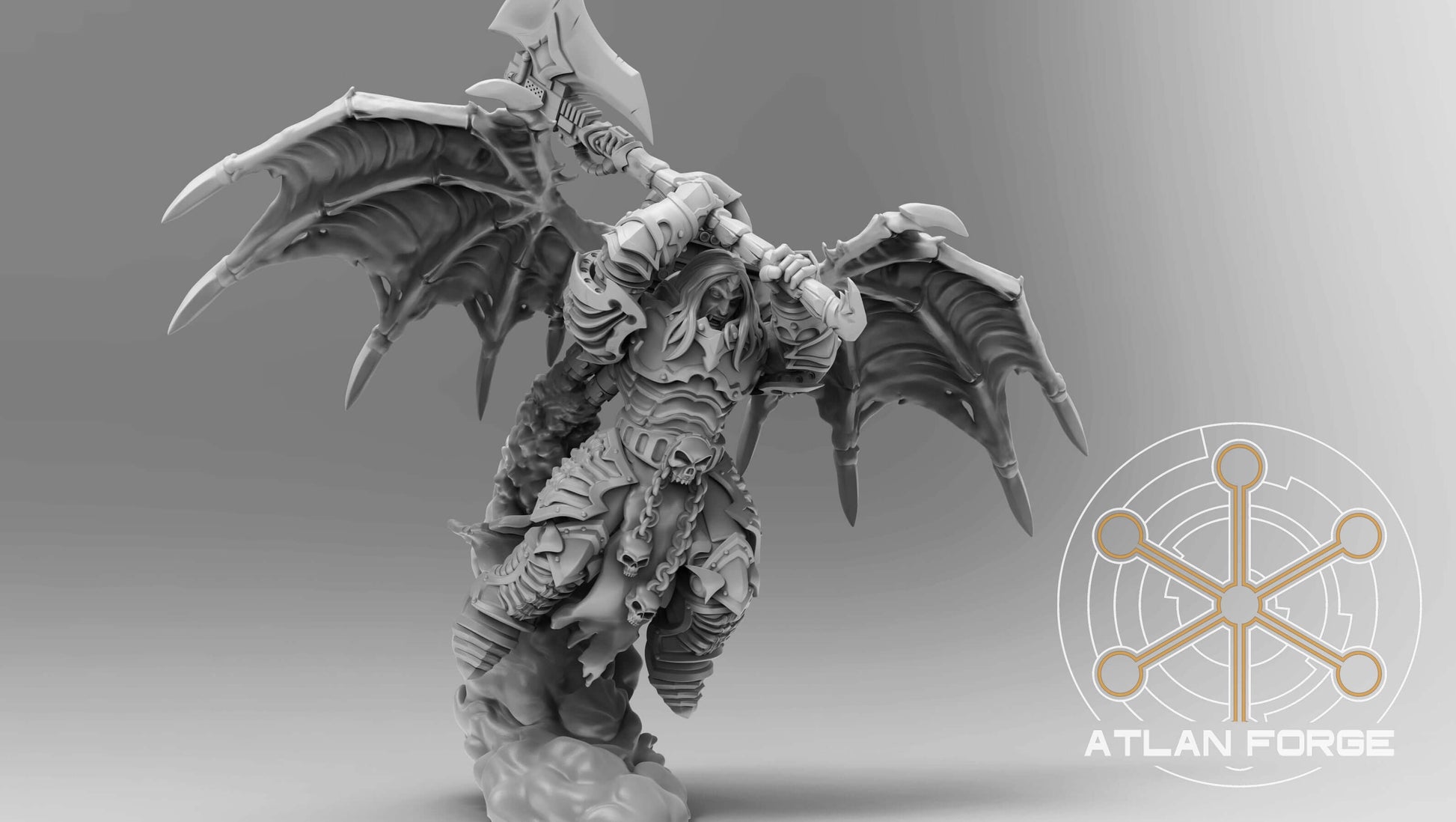 Vampire Knights Crash Captain gothic sci-fi warrior with wings and axe