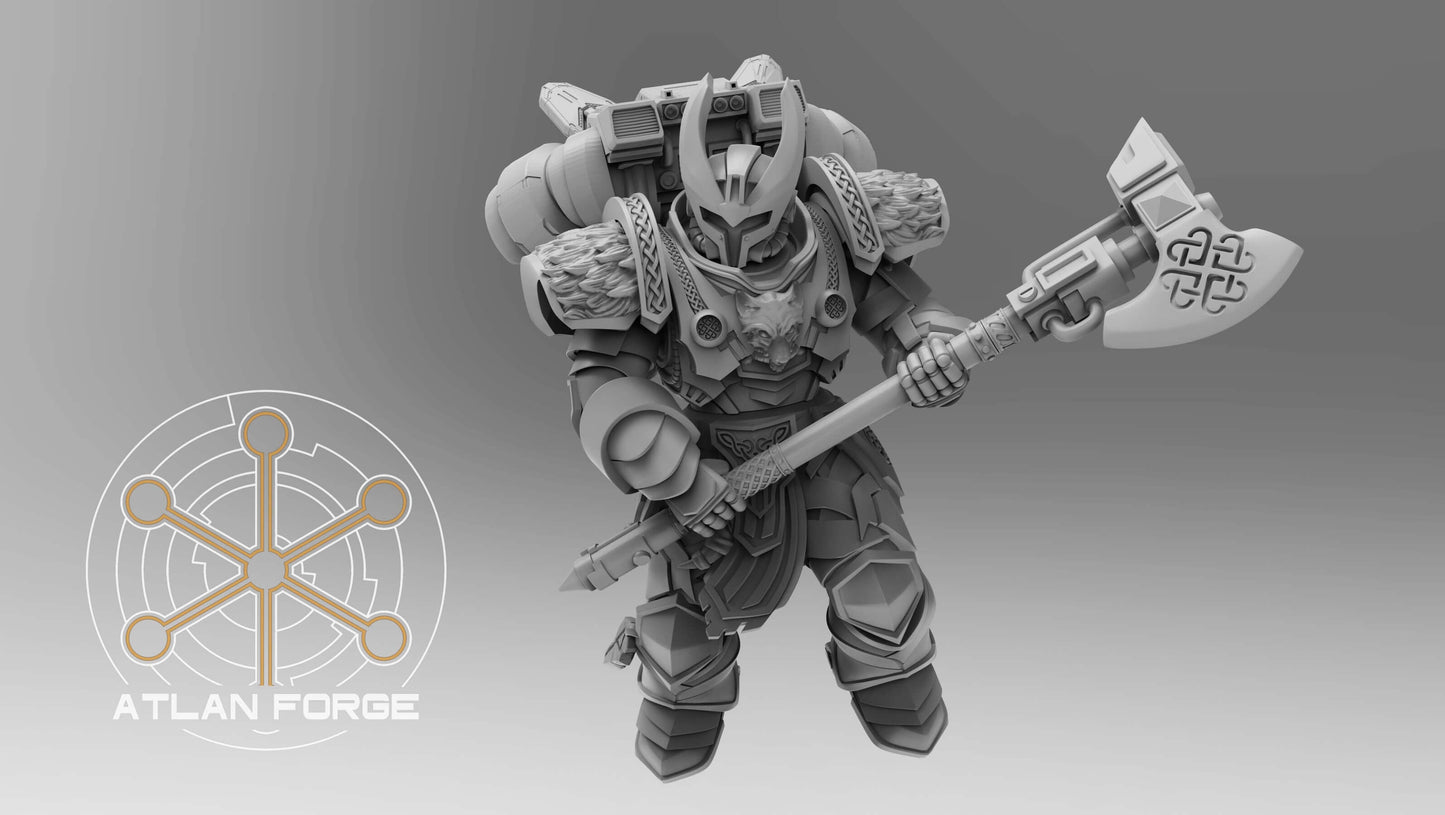 Asgardian Skybreakers jetpack assault warriors with axes and hammers