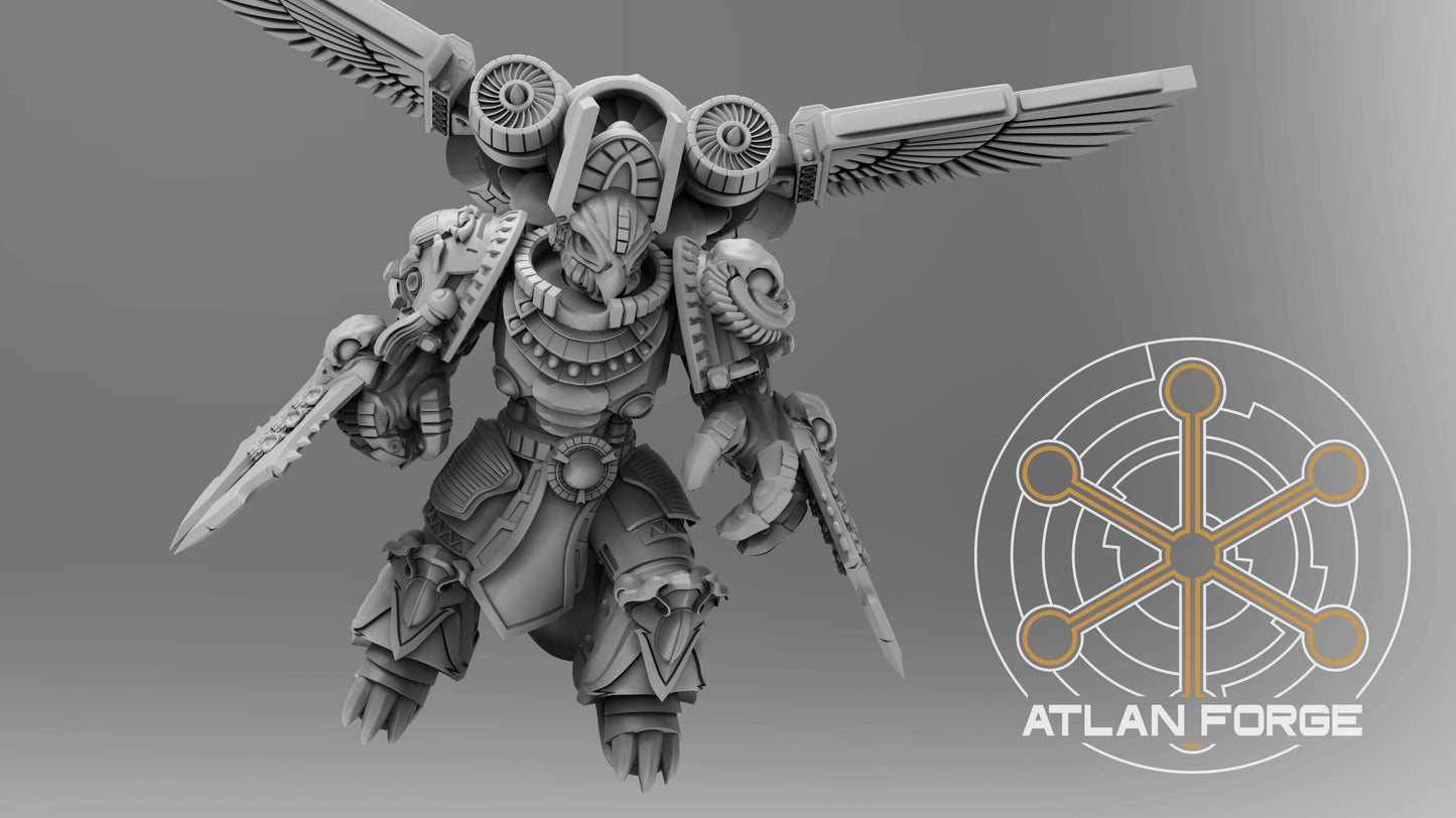 Aegyptian Scions of Aten elite sci-fi warrior squad with ornate armour