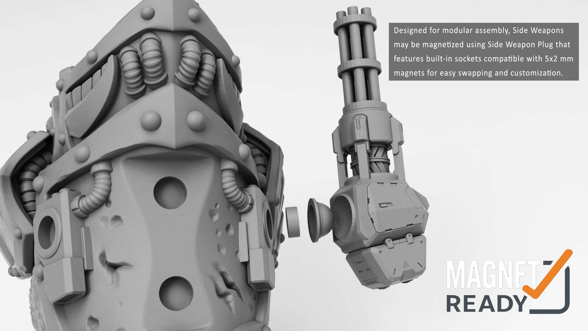 Cybernetic Allosaur armoured dinosaur mount resin miniature with rider, modular weapons and magnet-ready weapon hardpoints