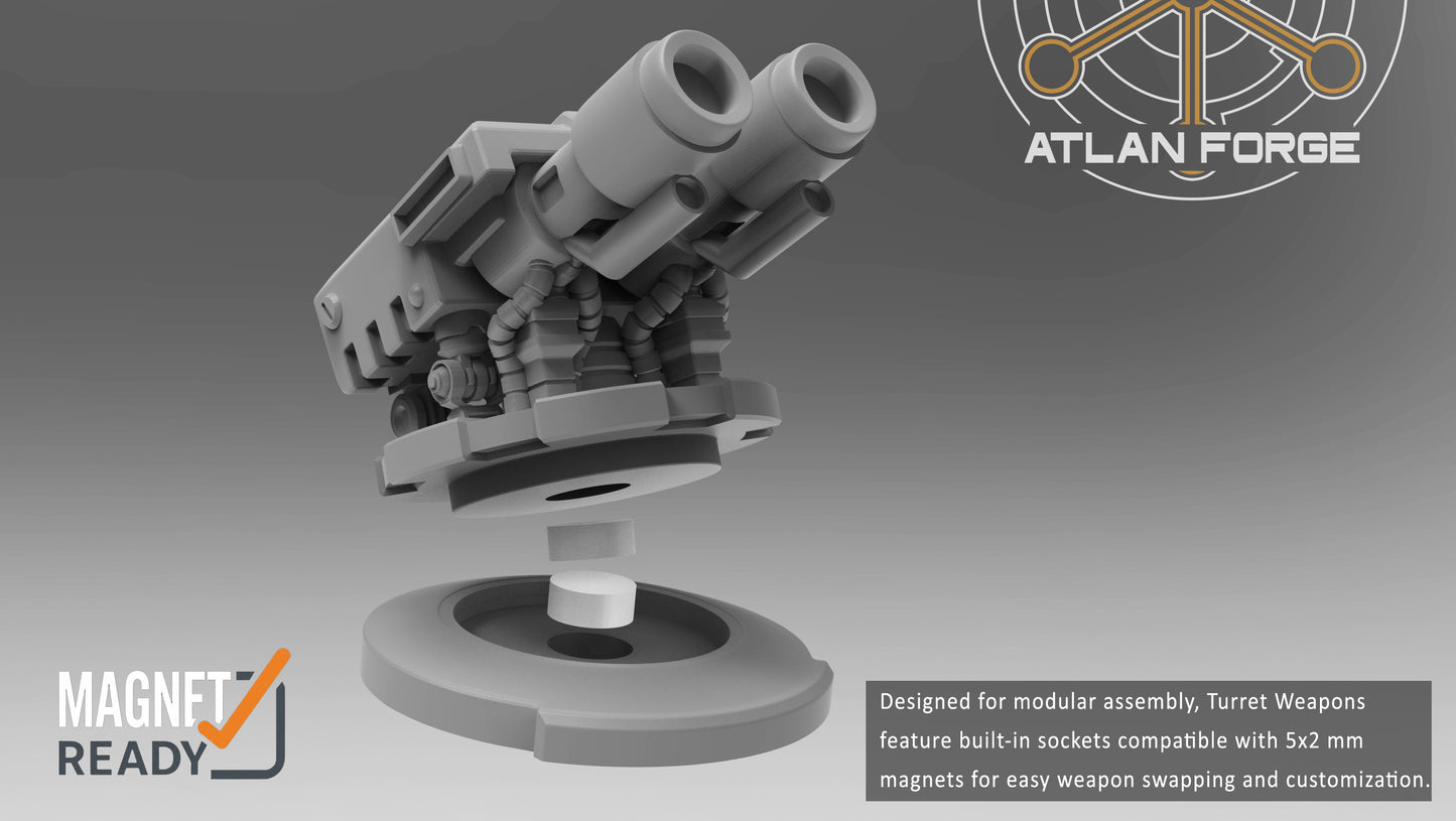 Vanguard Assault Carrier sci-fi armoured transport resin miniature, wheeled and tracked variants with rotary turret, AtlanForge