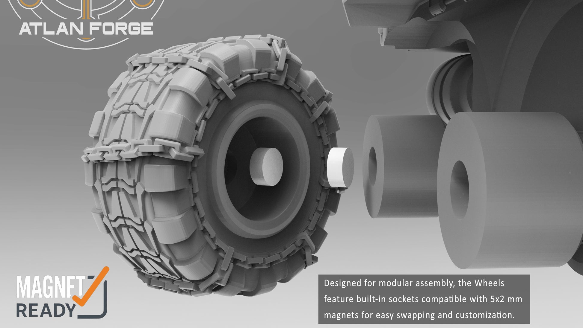 Vanguard Assault Carrier sci-fi armoured transport resin miniature, wheeled and tracked variants with rotary turret, AtlanForge