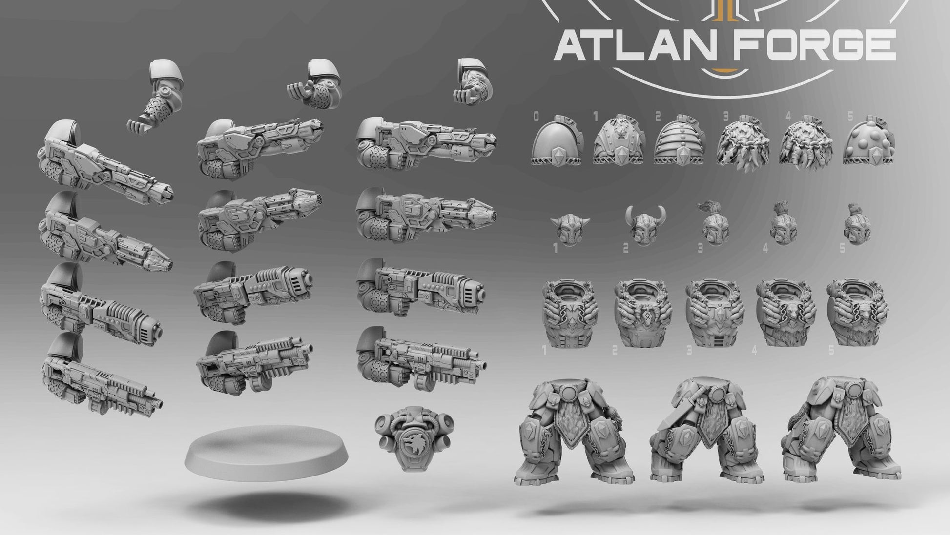 Asgardian Aegis Rangers full squad of five heavy infantry resin miniatures