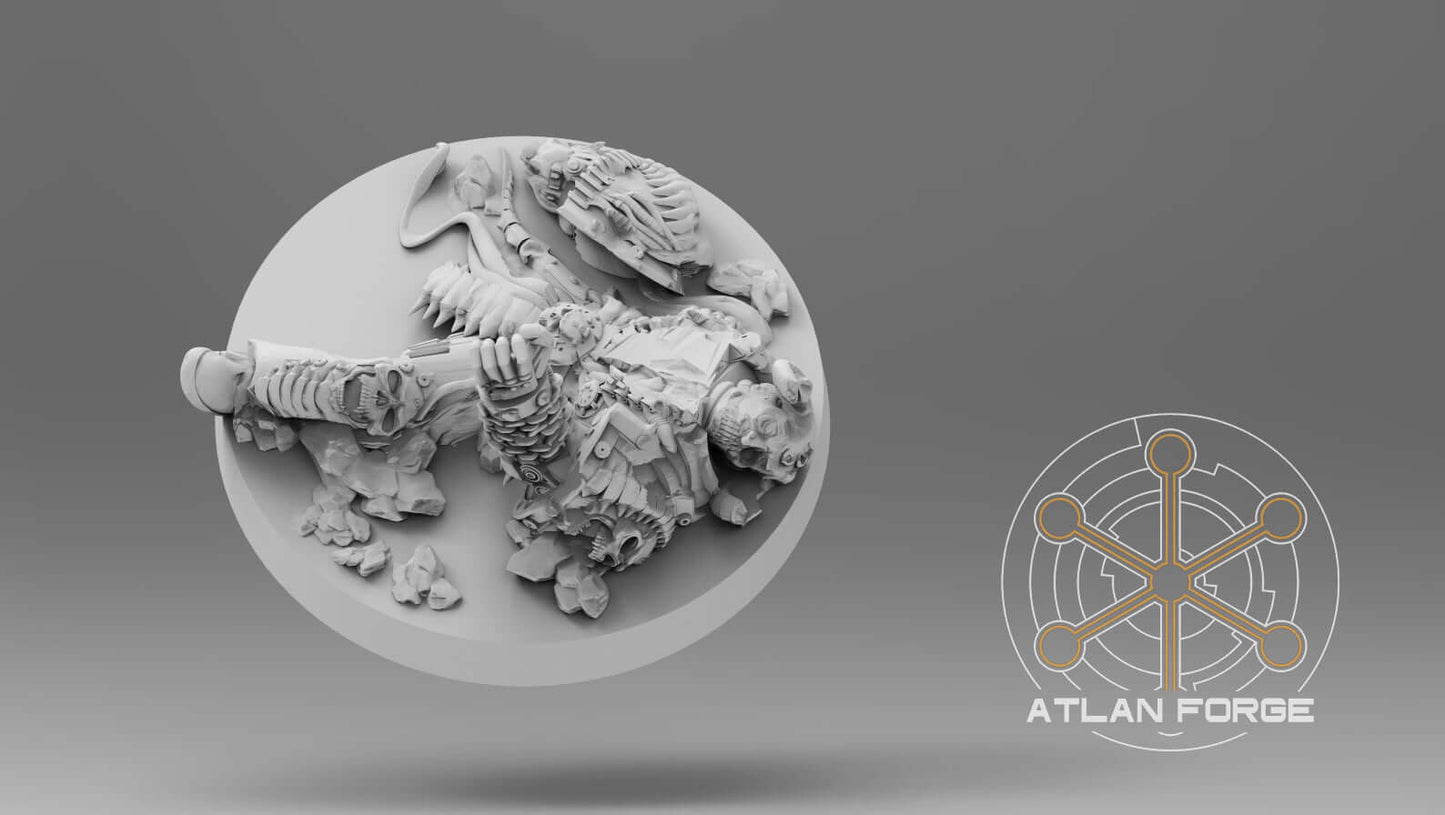 Minoan Myrmidon Captain – 32mm sci-fi warrior resin miniature with axe-spear and ornate shield