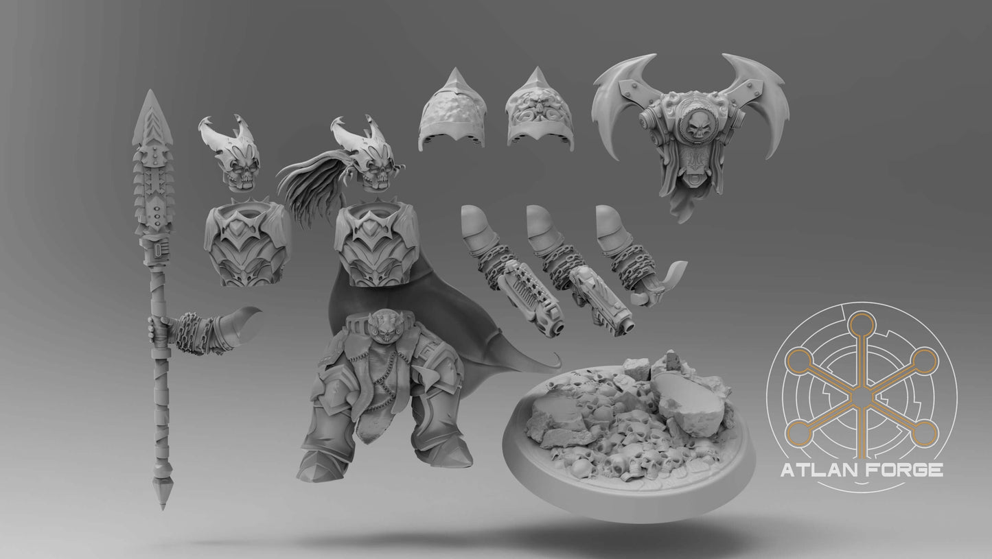 Gothic Sci-Fi Warrior Vampire Knights Captain Nekramoroi resin miniature parts and assembled components