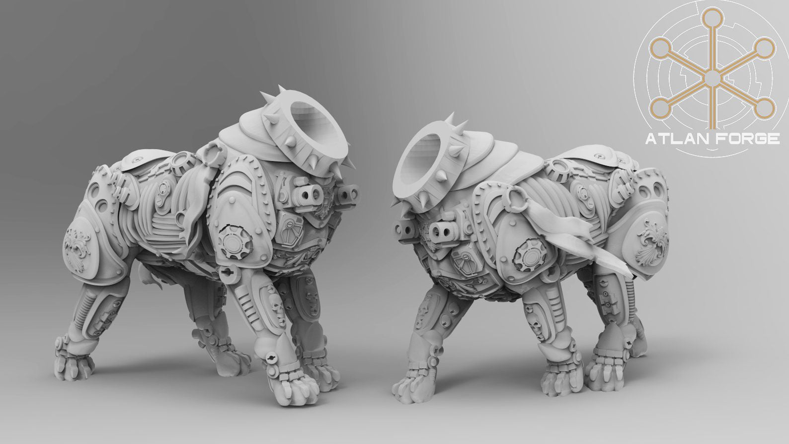 Dogs of War handler and cyber-armoured war hound