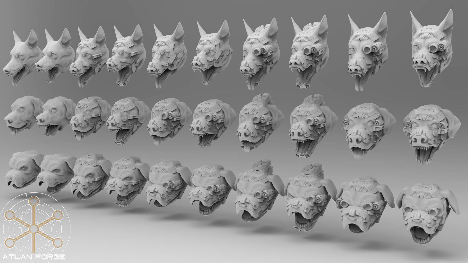 Dogs of War handler and cyber-armoured war hound