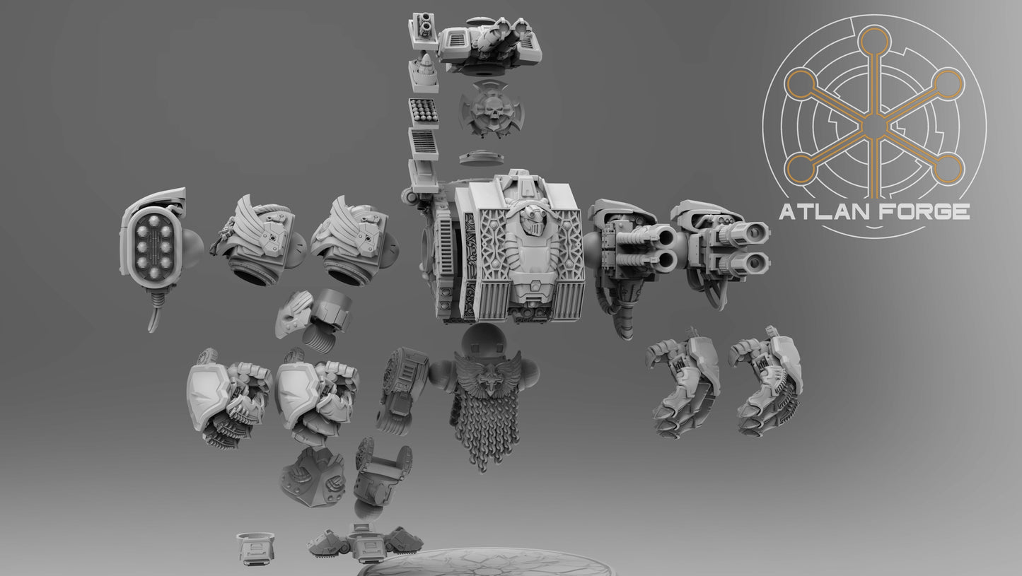 Templar Crusader Dreadnought - Sci-Fi Wargaming Miniatures, 32mm