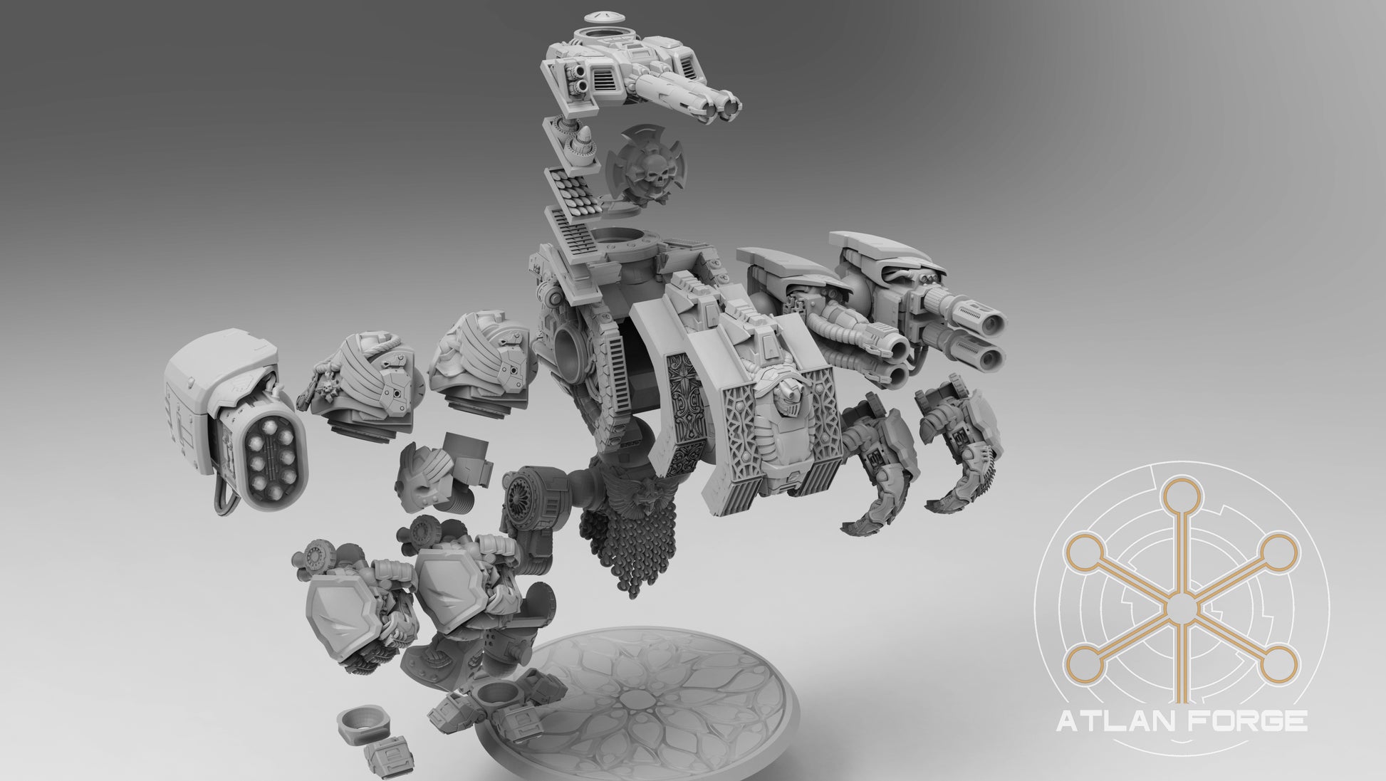 Templar Crusader Dreadnought - Sci-Fi Wargaming Miniatures, 32mm