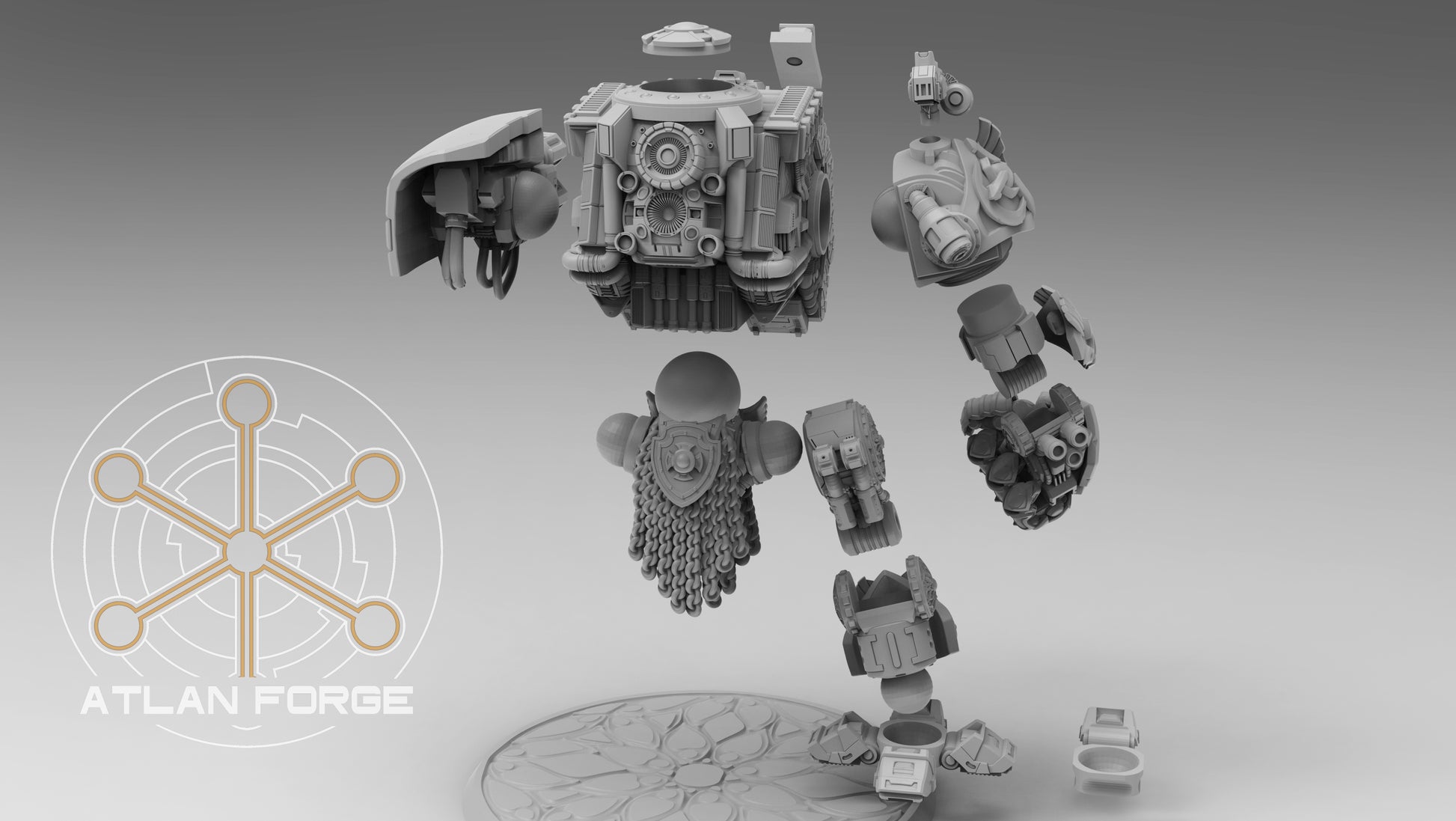 Templar Crusader Dreadnought - Sci-Fi Wargaming Miniatures, 32mm