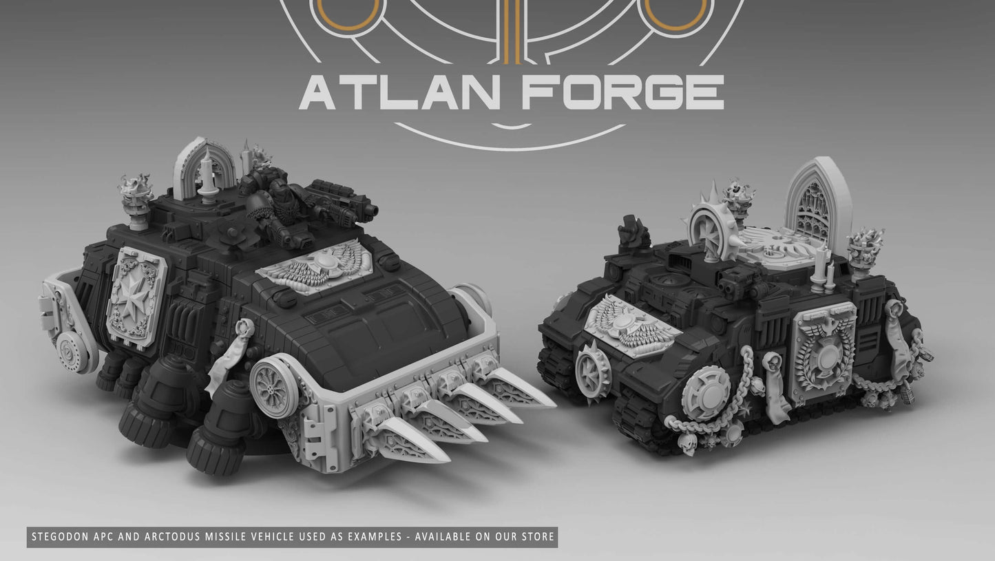 Templar Vehicle Ornaments - Atlan Forge, Sci-Fi Wargaming Miniatures, 32mm Scale