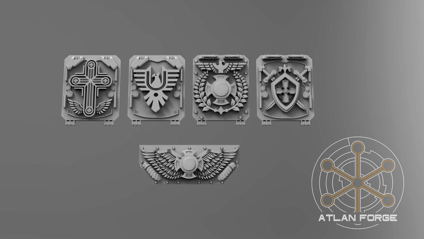 Templar Vehicle Ornaments - Atlan Forge, Sci-Fi Wargaming Miniatures, 32mm Scale