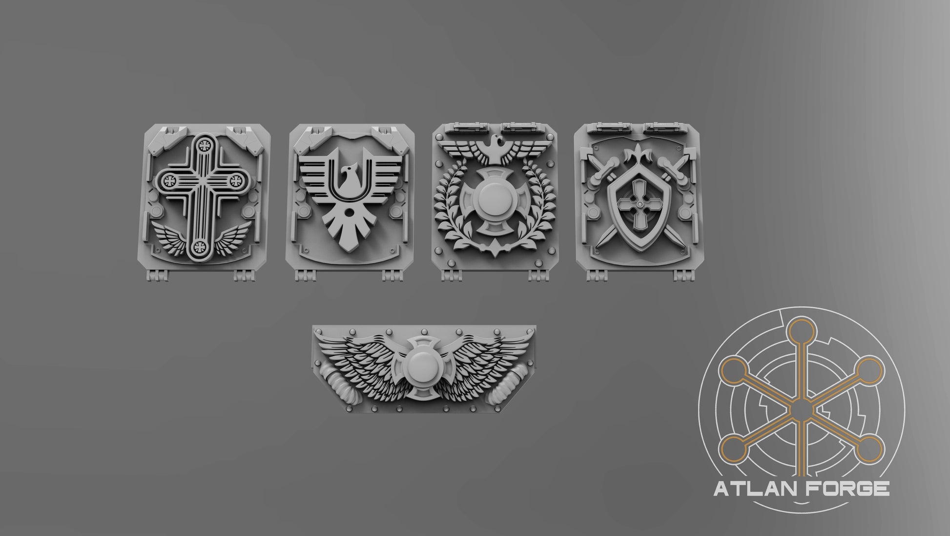 Templar Vehicle Ornaments - Atlan Forge, Sci-Fi Wargaming Miniatures, 32mm Scale