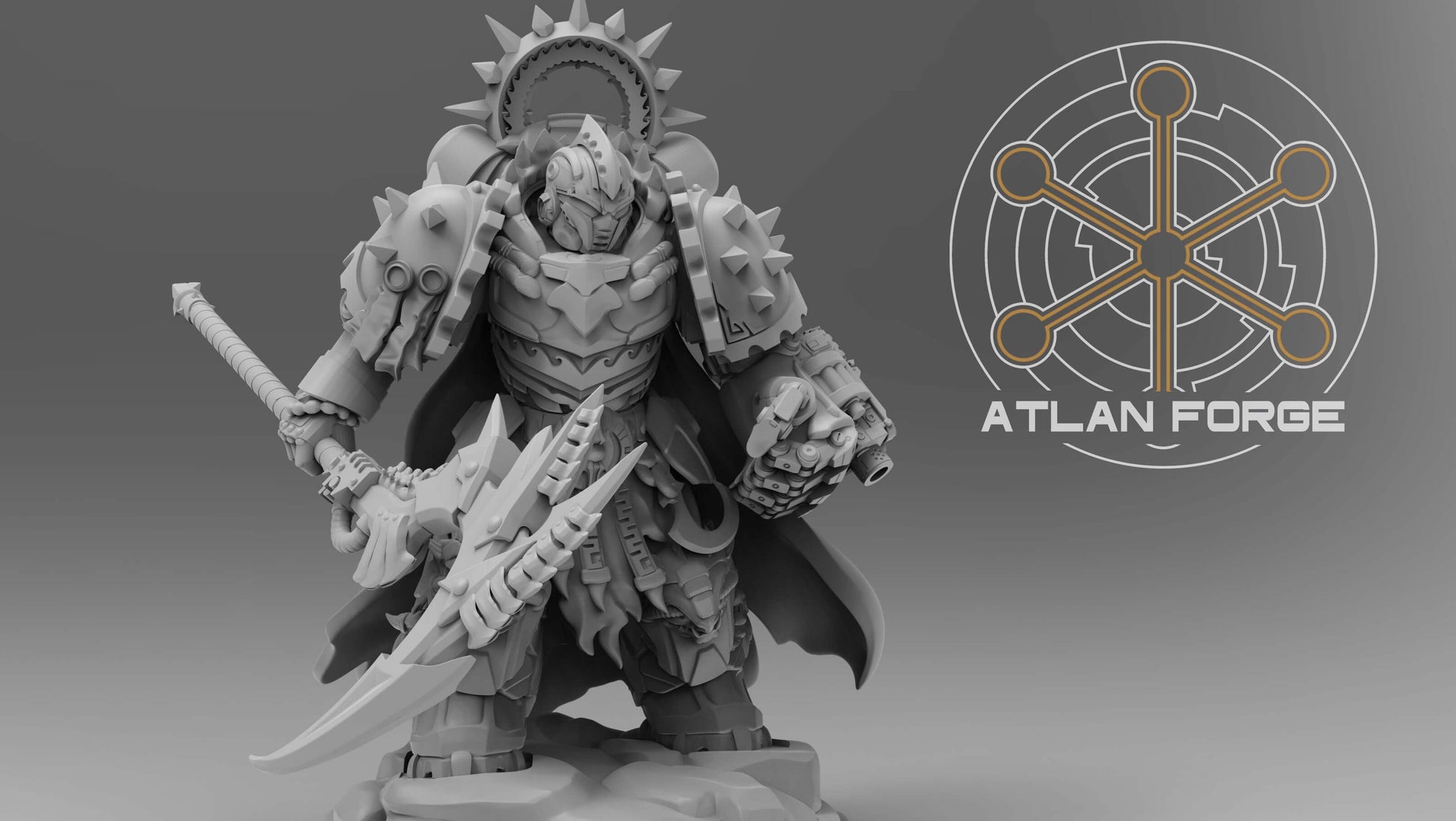 Wai Toa Kāpene armoured warrior captain miniature with polearm and scenic base