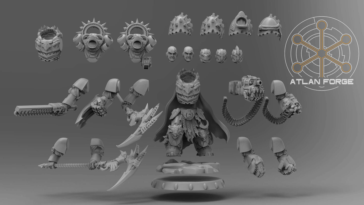 Wai Toa Kāpene armoured warrior captain miniature with polearm and scenic base