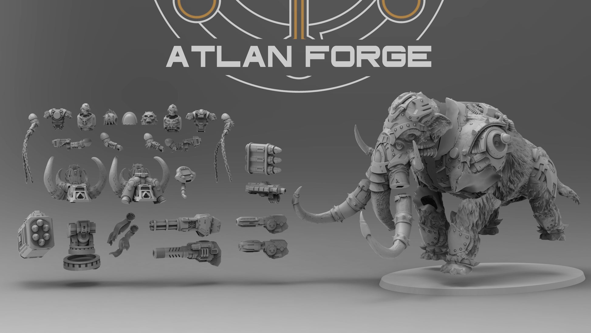  Cybernetic War Mammoth - Sci-Fi Wargaming Miniature