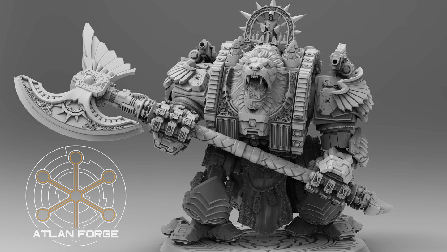 Dreadnought - Angelic Lion Dreadnought, Sci-Fi Wargaming Miniatures, 32mm Scale