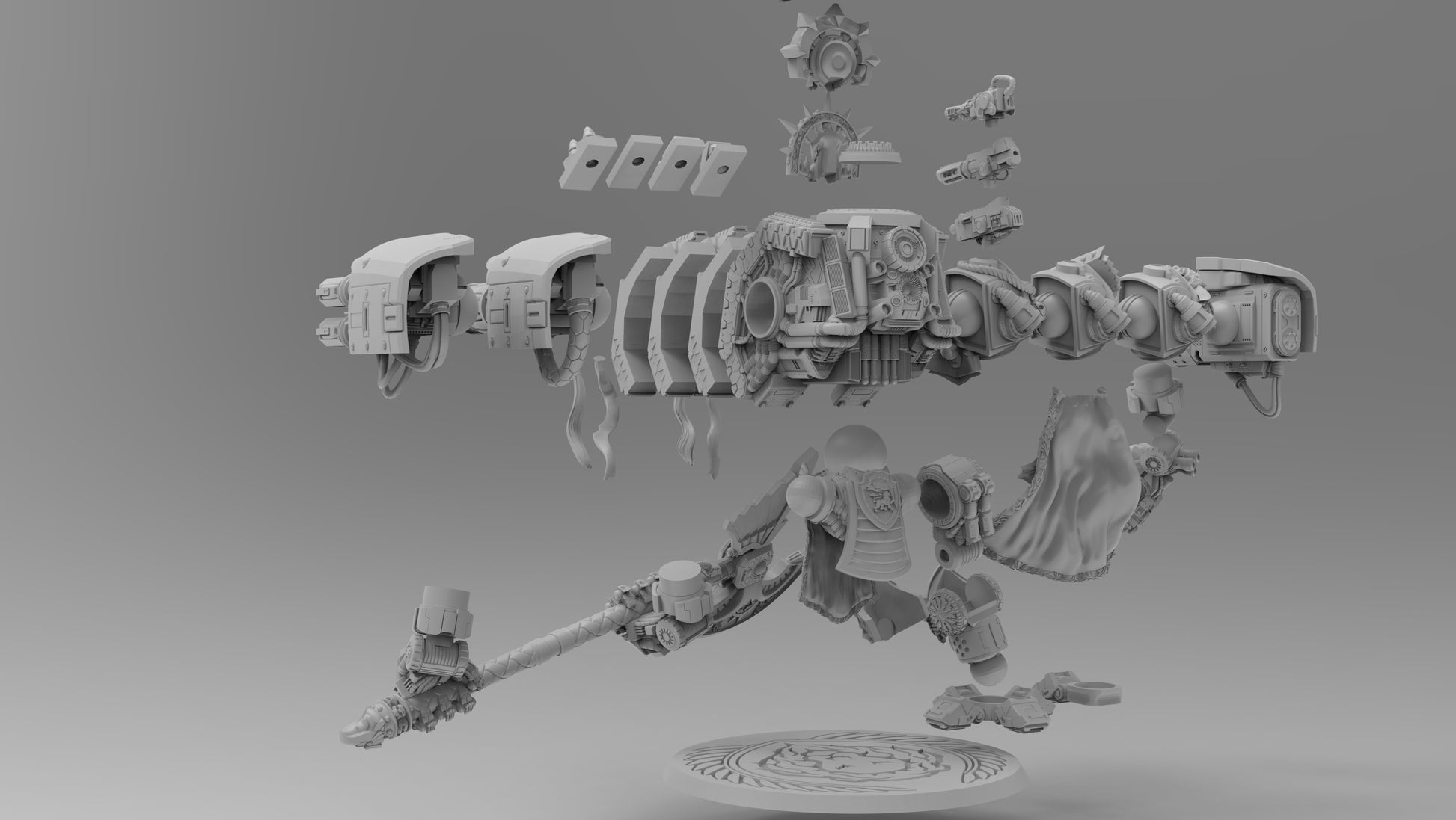 Dreadnought - Angelic Lion Dreadnought, Sci-Fi Wargaming Miniatures, 32mm Scale