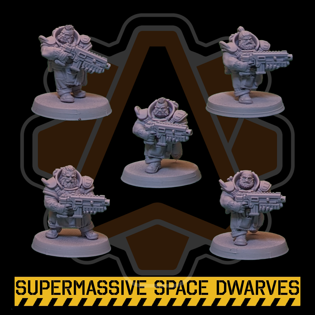 Space Dwarf Warriors- Sci-Fi Wargaming Miniatures, 32mm