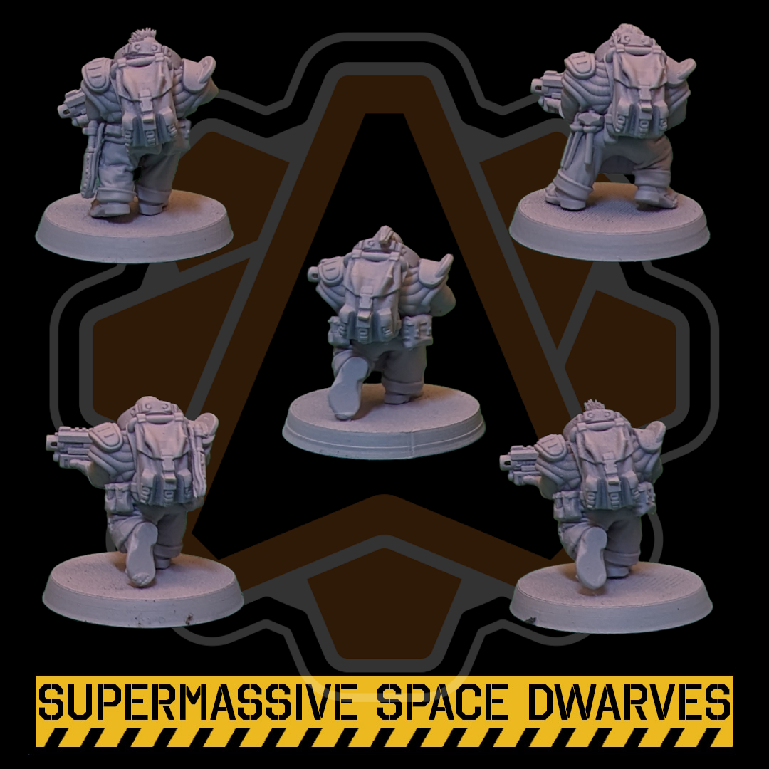 Space Dwarf Warriors- Sci-Fi Wargaming Miniatures, 32mm